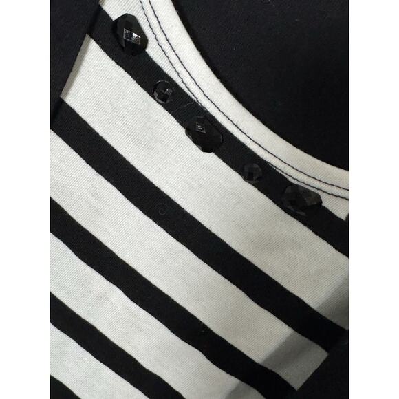 Alfred Dunner Shirt Set, Cardigan With Built In Tank, White With Black/Red, M - Picture 4 of 7